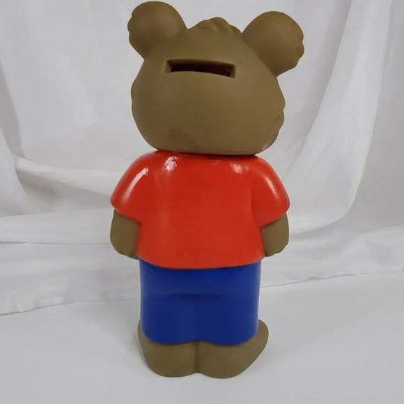 Shoneys Bear Coin Bank 1993 Vintage 8" Tall Remove Head To Access Coins - Picture 2 of 12